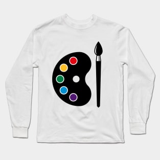Color Palette With Paintbrush (Art / Artist / Painter) Long Sleeve T-Shirt